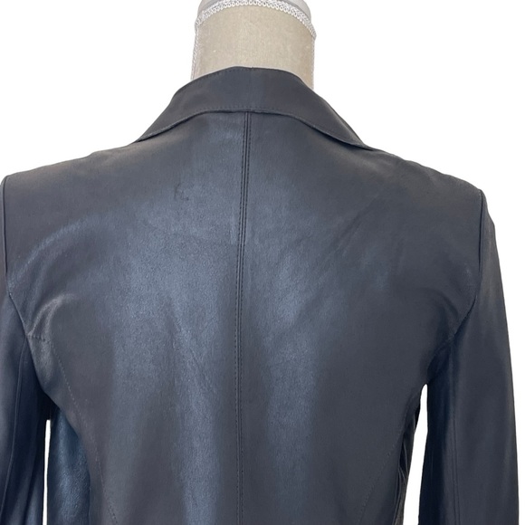Bod & Christensen Zura Leather Jacket Women’s Size 2 Drape Front Studded Sleeves - Picture 6 of 10